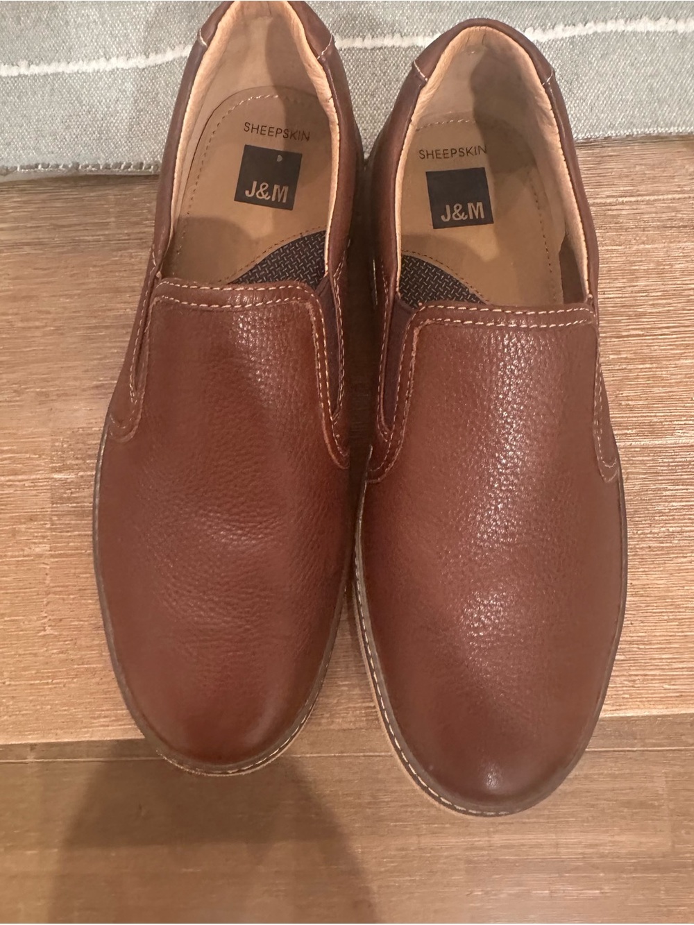Johnston & Murphy Men’s Brown Leather Slip-On Loafers